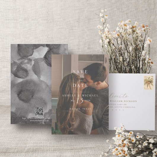 QR Code Elegante foto bruiloft website Save The Date