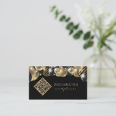 QR-code elegante glitterballonnen Visitekaartje (Staand voorkant)