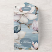 QR Code Elegante Magnolia bruiloft All In One Uitnodiging (Buitenkant)