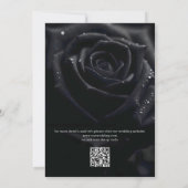 QR Code Elegante Middernacht Roos Calligrafie Brui Kaart (Achterkant)