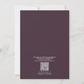 QR-code Elegante Minimale Blad Pr Plum Paarse Trou Kaart (Achterkant)
