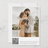 QR code elegante minimalistische foto bruiloft Save The Date (Achterkant)
