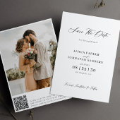 QR code elegante minimalistische foto bruiloft Save The Date