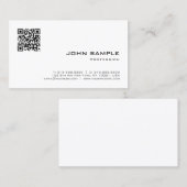 QR Code Elegante Moderne Minimalistische Sjabloon Visitekaartje (Voorkant / Achterkant)