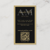 QR Code Elegante Moderne Monogram Initialen Visitekaartje (Achterkant)