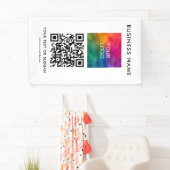 QR-code Elegante moderne zakelijke Logo hier verti Spandoek (Insitu)