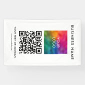 QR-code Elegante moderne zakelijke Logo hier verti Spandoek (Horizontaal)