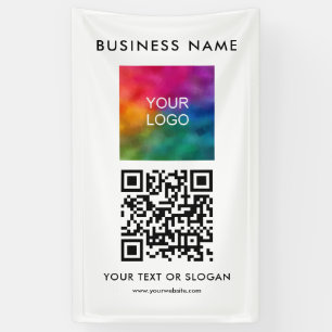 QR-code Elegante moderne zakelijke Logo hier verti Spandoek