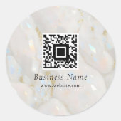 QR-code Elegante Opal Stone Uniek Ronde Sticker (Voorkant)