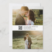 QR Code Elegante Overlay Moderne Typografie 3 Foto Save The Date (Achterkant)