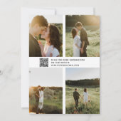QR Code Elegante Overlay Moderne Typografie 5 Foto Save The Date (Achterkant)