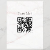 QR Code Elegante Roze Goud Roze Marmeren Steen Flyer (Achterkant)
