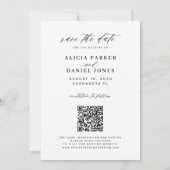 QR-code elegante script foto trouwdatum save the d Date (Achterkant)