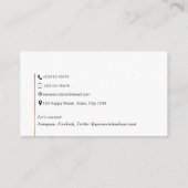 QR-code, elegante trendy modern goud persoonlijk Visitekaartje (Achterkant)