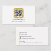 QR-code, elegante trendy modern goud persoonlijk Visitekaartje (Voorkant / Achterkant)