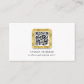 QR-code, elegante trendy modern goud persoonlijk Visitekaartje (Voorkant)