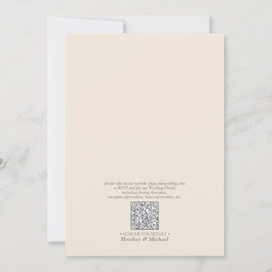 QR Code Elegante Tuinbloemen Bloemen Bloemen Bloem Kaart (Achterkant)