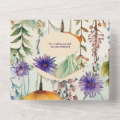 QR Code Elegante Waterverf Wildflower Bruiloft All In One Uitnodiging (Achterkant)