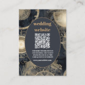 qr code Elegante Zilver Goud Hemelse Huwelijk Informatiekaartje (Voorkant)