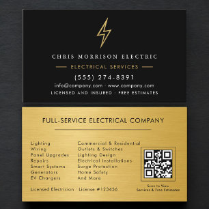 QR Code Elektriciteitsbedrijf Elektromonteur Visitekaartje