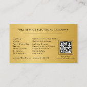 QR Code Elektriciteitsbedrijf Metallic  Visitekaartje (Achterkant)