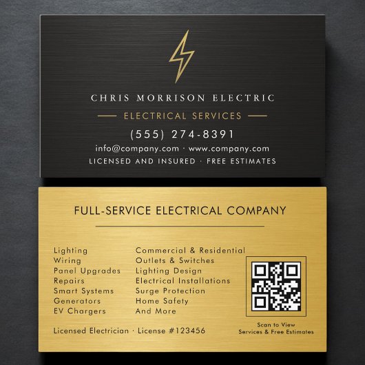 QR Code Elektriciteitsbedrijf Metallic  Visitekaartje