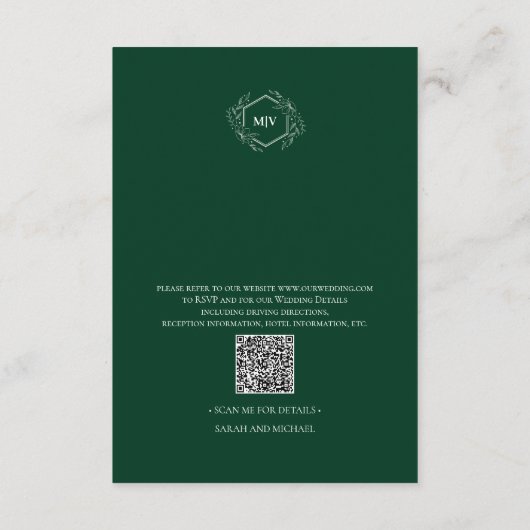 QR Code Emerald Green Enclosure Kaart Details (Achterkant)