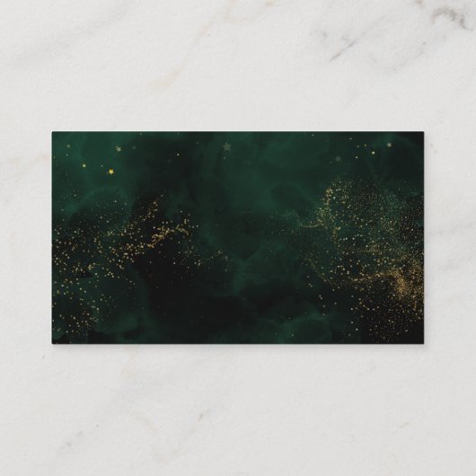 Qr Code Emerald Green Magic Gold Wedding RVSP Informatiekaartje (Achterkant)