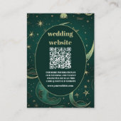 QR-code Emerald Groen Goud Celestiaal Huwelijk Informatiekaartje (Voorkant)