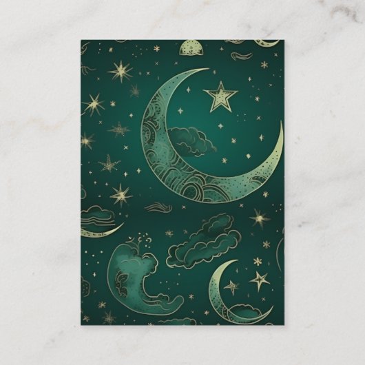 qr code Emerald Groen Goud Hemelse Bruiloft Informatiekaartje (Achterkant)