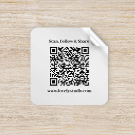 QR-code en aangepaste jouw tekst-stickers Vierkante Sticker