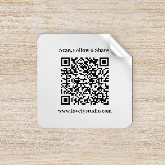 QR-code en aangepaste jouw tekst-stickers Vierkante Sticker