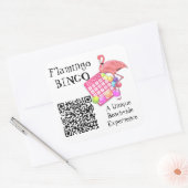 QR-code en aangepaste logo scanbare flamingo bingo Vierkante Sticker (Envelop)