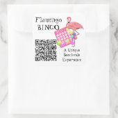 QR-code en aangepaste logo scanbare flamingo bingo Vierkante Sticker (Tas)