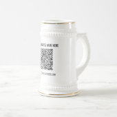 QR-code en aangepaste professionele tekst op maat Bierpul (Voorkant rechts)
