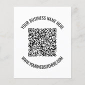QR-code en aangepaste professionele tekst op maat Flyer (Achterkant)
