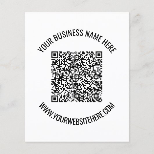 QR-code en aangepaste professionele tekst op maat Flyer (Achterkant)