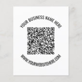 QR-code en aangepaste professionele tekst op maat Flyer (Voorkant)