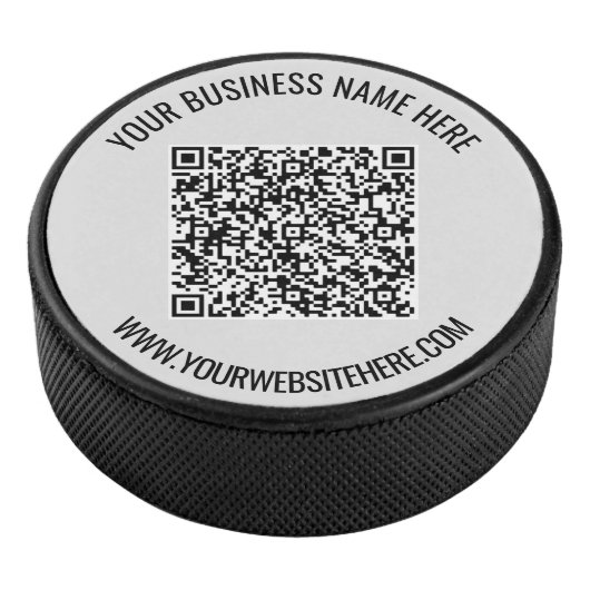 QR-code en aangepaste professionele tekst op maat Hockey Puck (3/4)