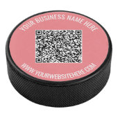 QR-code en aangepaste professionele tekst op maat Hockey Puck (3/4)