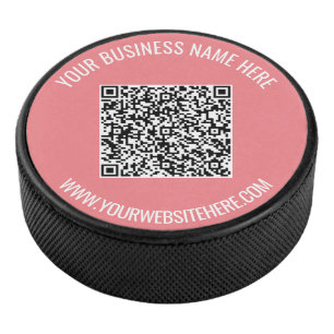 QR-code en aangepaste professionele tekst op maat Hockey Puck