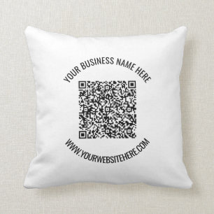 QR-code en aangepaste professionele tekst op maat Kussen