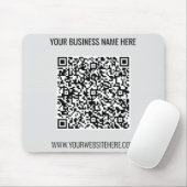 QR-code en aangepaste professionele tekst op maat Muismat (Met muis)