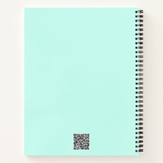 QR-code en aangepaste professionele tekst op maat Notitieboek (Achterkant)