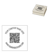 QR-code en aangepaste professionele tekst op maat Rubberstempel (Gestempeld)