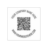 QR-code en aangepaste professionele tekst op maat Rubberstempel (Afrduk)