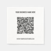 QR-code en aangepaste professionele tekst op maat Servet (Voorkant)