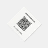 QR-code en aangepaste professionele tekst op maat Servet (Hoek)