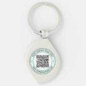 QR-code en aangepaste professionele tekst op maat Sleutelhanger (Voorkant)