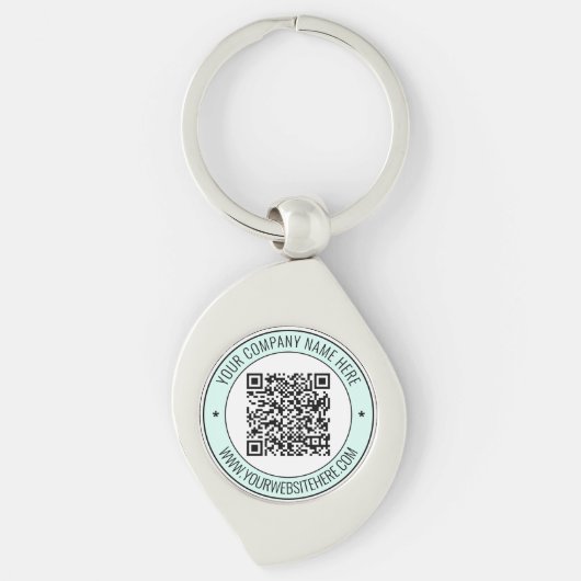 QR-code en aangepaste professionele tekst op maat Sleutelhanger (Voorkant)